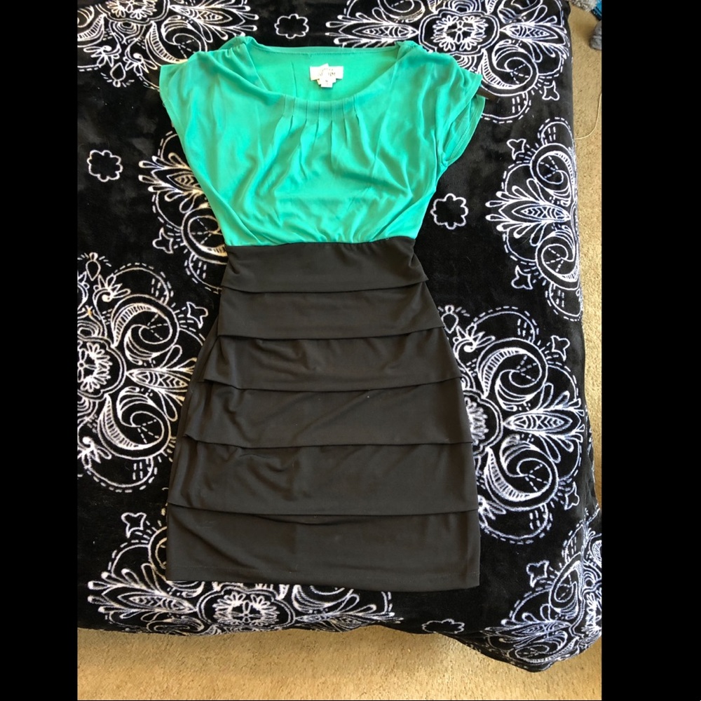 Green and Black Dress